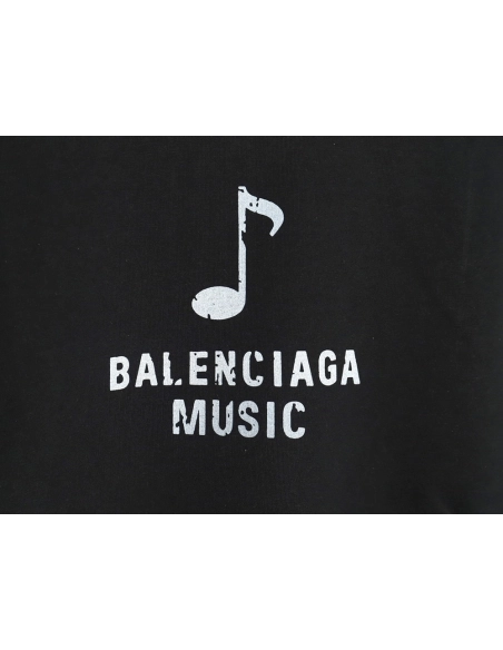 Balenciaga Musical Notes Oil Painting Print Short Sleeve,Balenciaga T Shirt,Tshirt,APPAREL