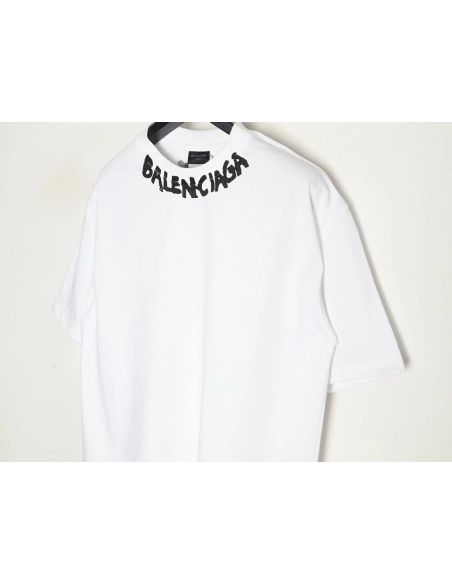 Balenciaga Neck Lettering Short Sleeve TShirt,Balenciaga T Shirt,Tshirt,APPAREL
