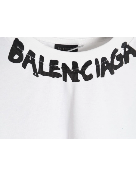 Balenciaga Neck Lettering Short Sleeve TShirt,Balenciaga T Shirt,Tshirt,APPAREL
