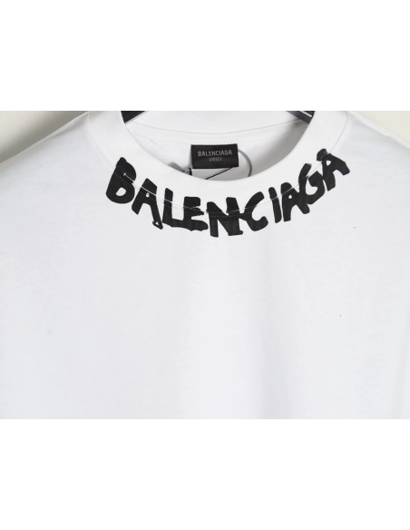 Balenciaga Neck Lettering Short Sleeve TShirt,Balenciaga T Shirt,Tshirt,APPAREL