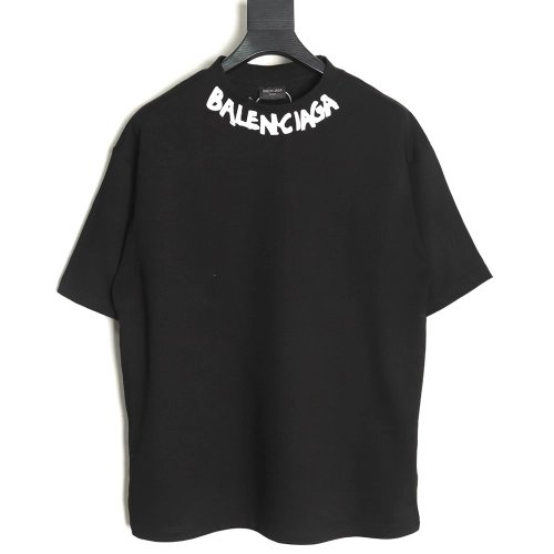 Balenciaga Neck Lettering Short Sleeve TShirt,Balenciaga T Shirt,Tshirt,APPAREL