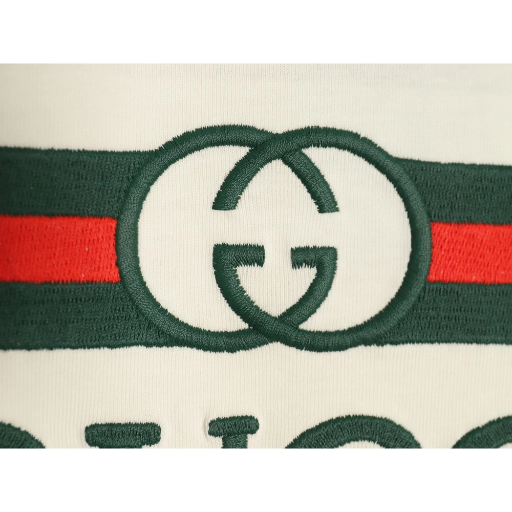 Gucci Double G stripe embroidered short sleeves,Gucci T Shirt,Tshirt,APPAREL