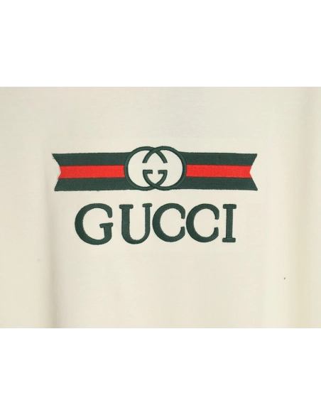 Gucci Double G stripe embroidered short sleeves,Gucci T Shirt,Tshirt,APPAREL