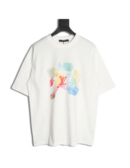 Louis Vuitton Watercolor Crew Neck Short Sleeve,Louis Vuitton T Shirt,Tshirt,Hiqh quality low price,free shipping