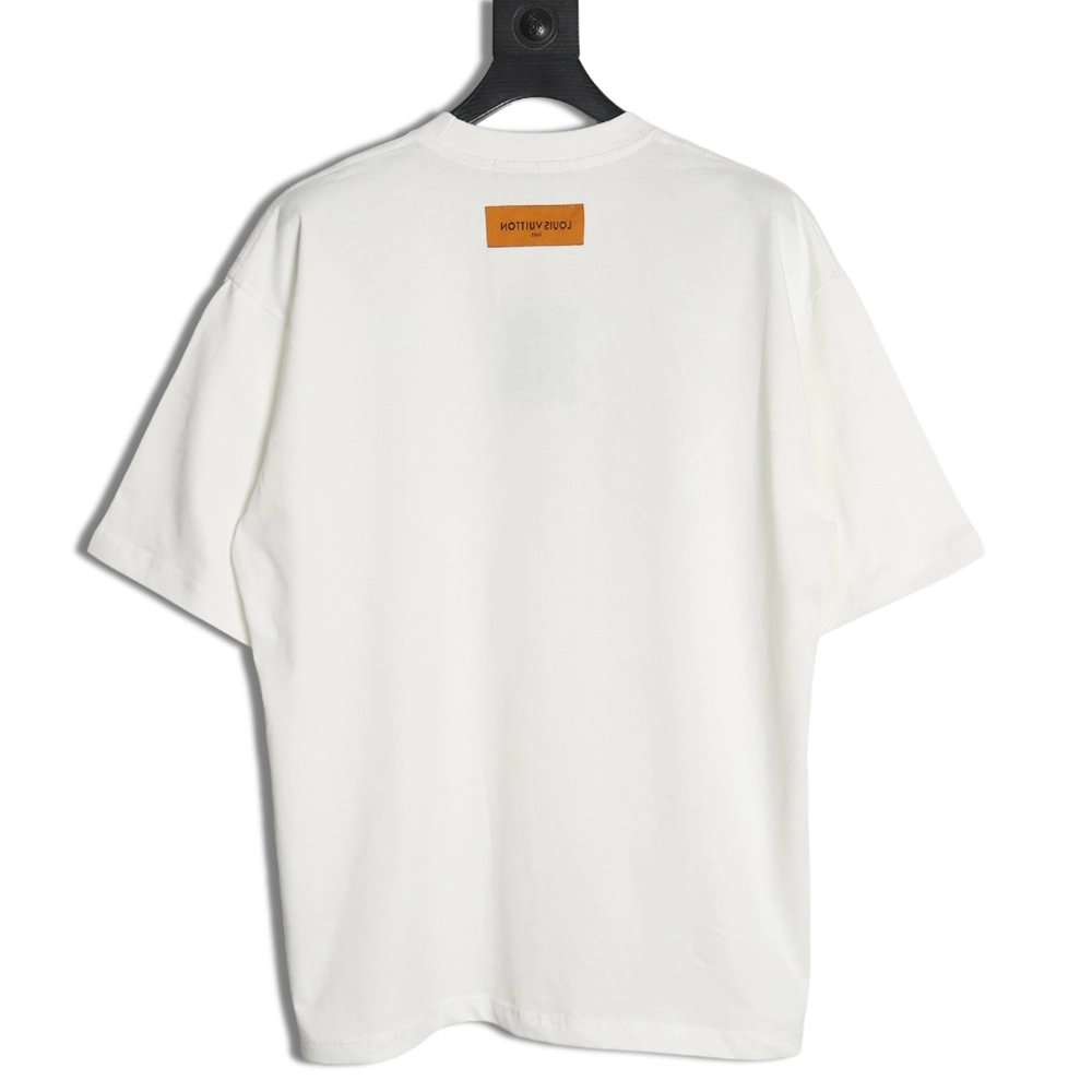 Louis Vuitton sketch lettering logo print short sleeves,Louis Vuitton T Shirt,Tshirt,Hiqh quality low price,free shipping