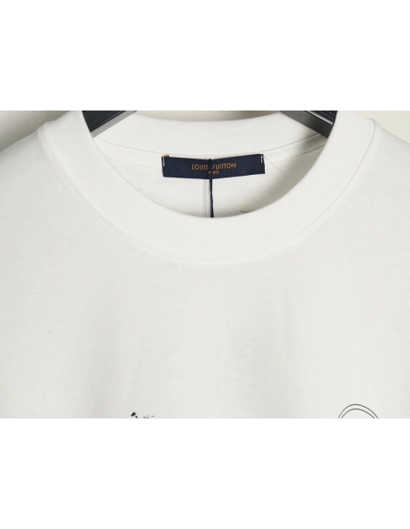 Louis Vuitton sketch lettering logo print short sleeves,Louis Vuitton T Shirt,Tshirt,Hiqh quality low price,free shipping