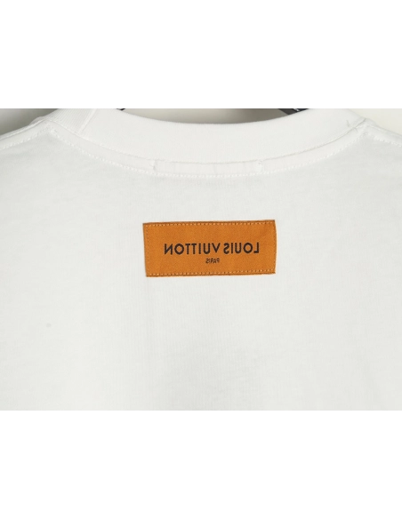 Louis Vuitton sketch lettering logo print short sleeves,Louis Vuitton T Shirt,Tshirt,Hiqh quality low price,free shipping