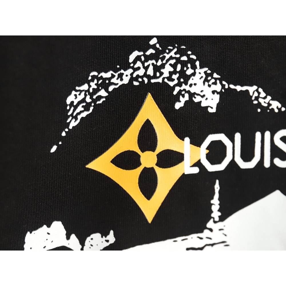 Louis Vuitton sketch lettering logo print short sleeves,Louis Vuitton T Shirt,Tshirt,Hiqh quality low price,free shipping