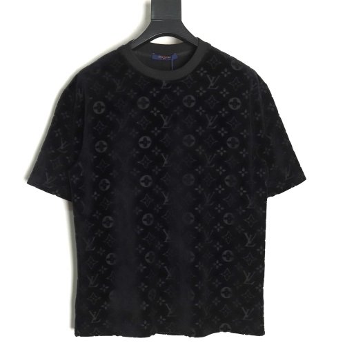Louis Vuitton towel flocked presbyopia jacquard short sleeves,Louis Vuitton T Shirt,Tshirt,Hiqh quality low price,free shipping