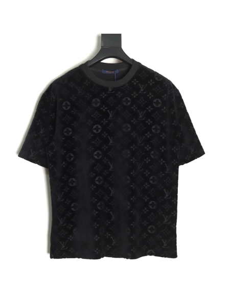 Louis Vuitton towel flocked presbyopia jacquard short sleeves,Louis Vuitton T Shirt,Tshirt,Hiqh quality low price,free shipping