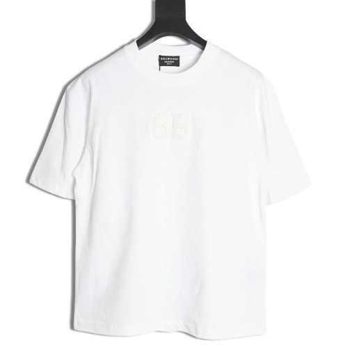 Balenciaga Double B towel embroidered short sleeves,Balenciaga T Shirt,Tshirt,Hiqh quality low price,free shipping