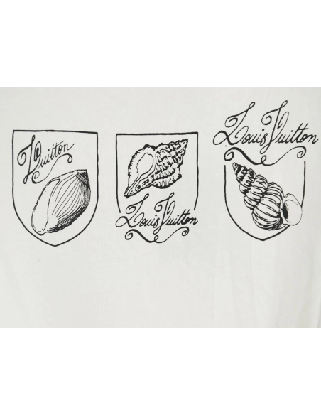 Louis Vuitton Conch Shell Lettering Printed Round Neck Short Sleeve TShirt,Louis Vuitton T Shirt,Tshirt,Hiqh quality low price,f