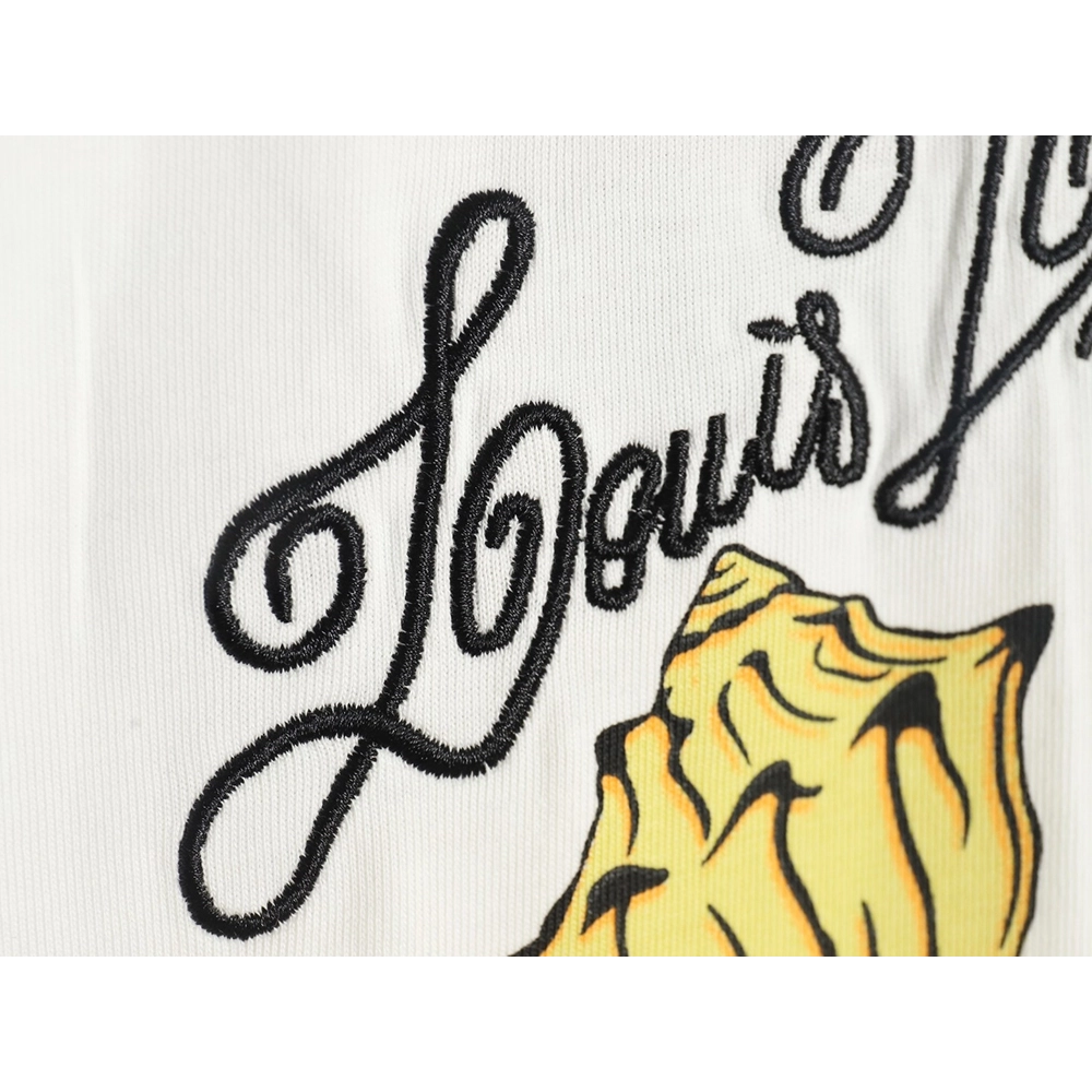 Louis Vuitton Conch Shell Lettering Printed Round Neck Short Sleeve TShirt,Louis Vuitton T Shirt,Tshirt,Hiqh quality low price,f
