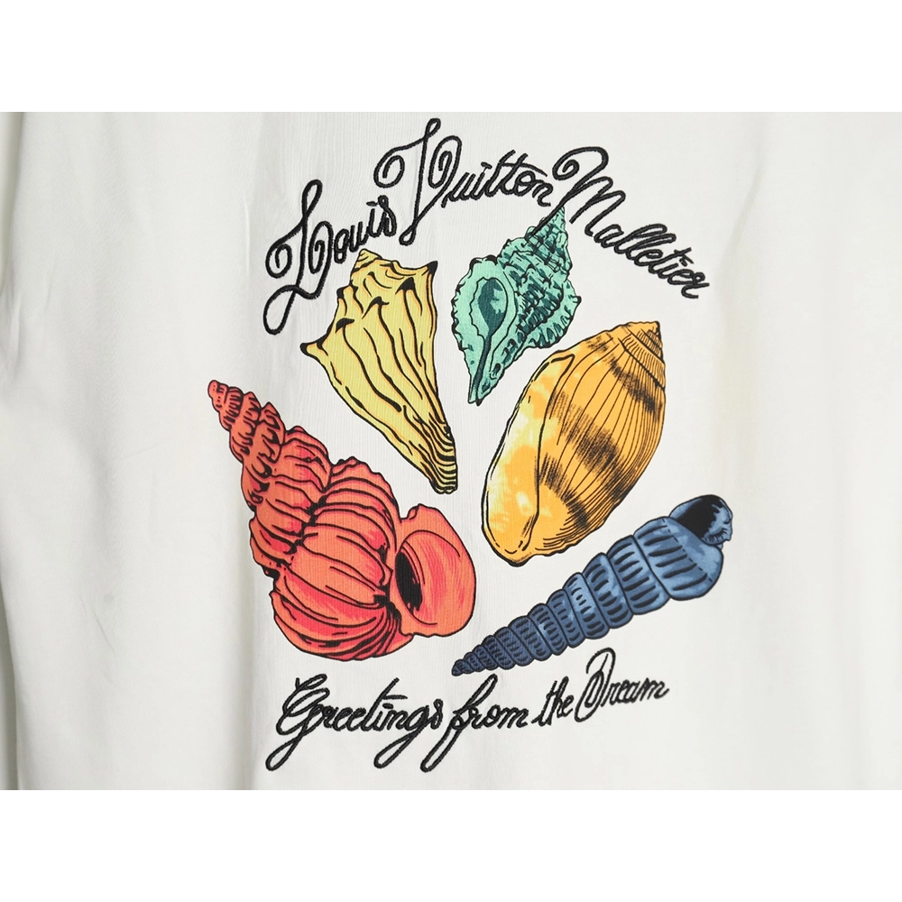 Louis Vuitton Conch Shell Lettering Printed Round Neck Short Sleeve TShirt,Louis Vuitton T Shirt,Tshirt,Hiqh quality low price,f