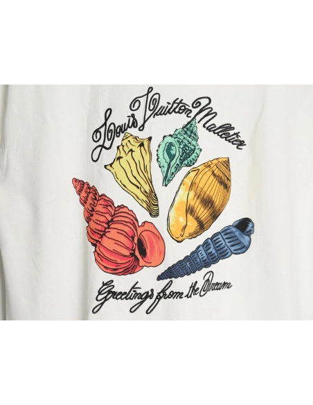 Louis Vuitton Conch Shell Lettering Printed Round Neck Short Sleeve TShirt,Louis Vuitton T Shirt,Tshirt,Hiqh quality low price,f