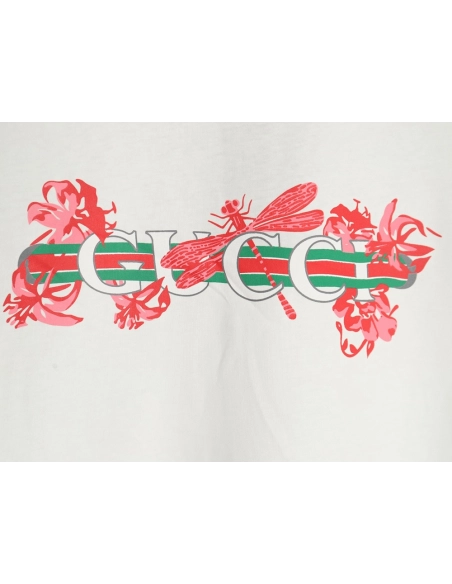 Gucci floral belt print crew neck short sleeves,Gucci T Shirt,Tshirt,Hiqh quality low price,free shipping