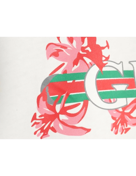 Gucci floral belt print crew neck short sleeves,Gucci T Shirt,Tshirt,Hiqh quality low price,free shipping