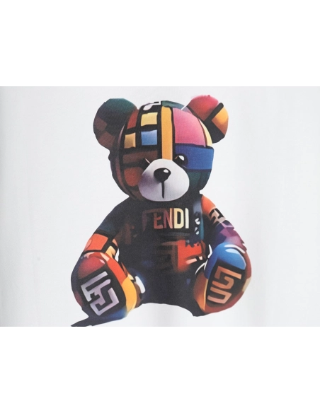 Fendi Colorful Bear Short Sleeve TShirt,Fendi T Shirt,Tshirt,Hiqh quality low price,free shipping