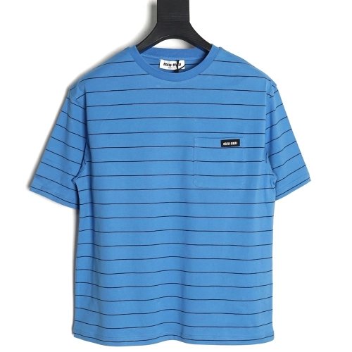 Miu Miu striped contrast shortsleeved Tshirt,Louis Vuitton T Shirt,Tshirt,Hiqh quality low price,free shipping