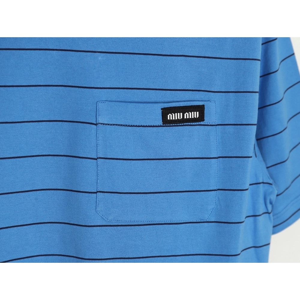 Miu Miu striped contrast shortsleeved Tshirt,Louis Vuitton T Shirt,Tshirt,Hiqh quality low price,free shipping