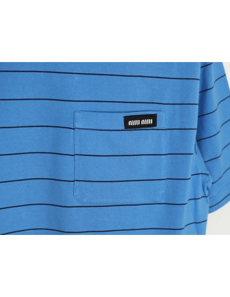 Miu Miu striped contrast shortsleeved Tshirt,Louis Vuitton T Shirt,Tshirt,Hiqh quality low price,free shipping