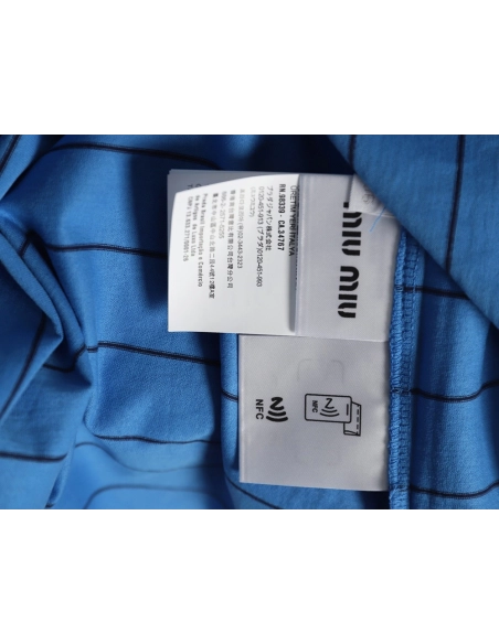 Miu Miu striped contrast shortsleeved Tshirt,Louis Vuitton T Shirt,Tshirt,Hiqh quality low price,free shipping