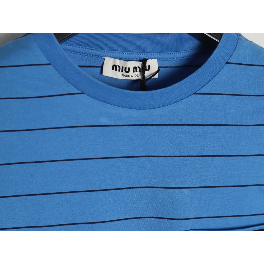 Miu Miu striped contrast shortsleeved Tshirt,Louis Vuitton T Shirt,Tshirt,Hiqh quality low price,free shipping