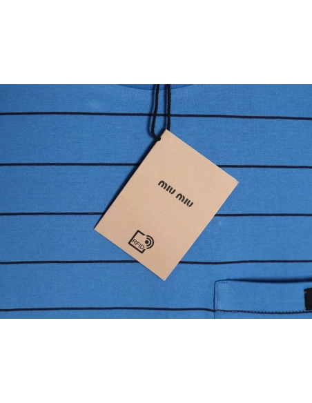 Miu Miu striped contrast shortsleeved Tshirt,Louis Vuitton T Shirt,Tshirt,Hiqh quality low price,free shipping
