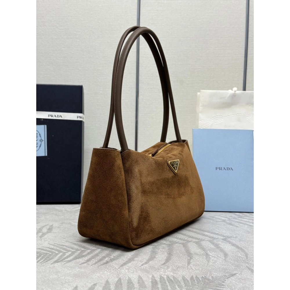 Prada suede shoulder bags 1BA444 10.5*28*16cm,Prada Bags