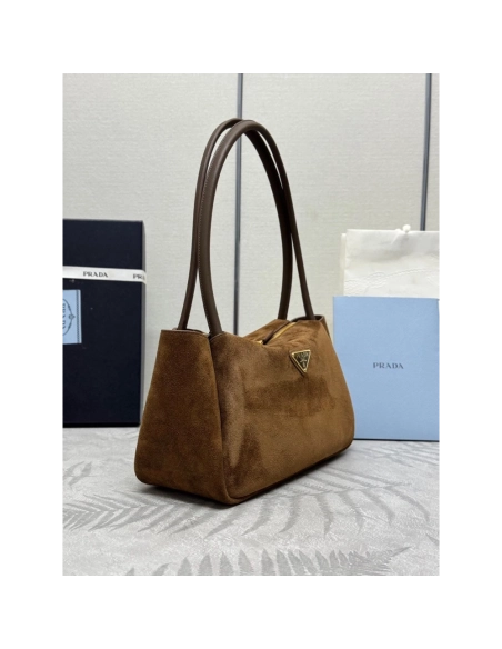 Prada suede shoulder bags 1BA444 10.5*28*16cm,Prada Bags