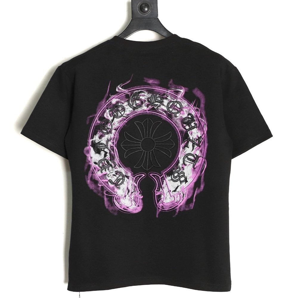 Chrome Hearts Purple Horseshoe Short Sleeve T-Shirt,Chrome Hearts