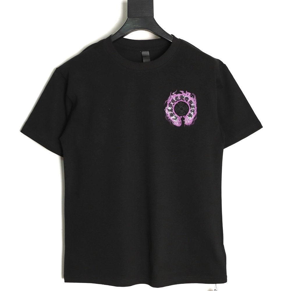 Chrome Hearts Purple Horseshoe Short Sleeve T-Shirt,Chrome Hearts