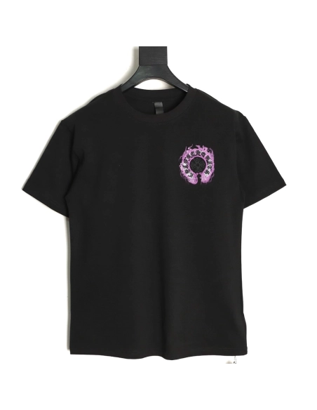 Chrome Hearts Purple Horseshoe Short Sleeve T-Shirt,Chrome Hearts