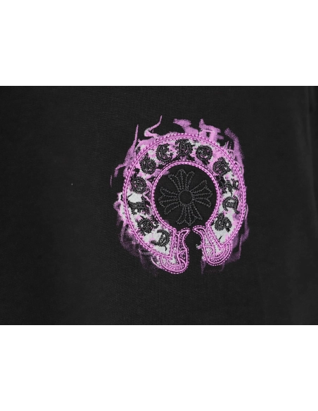 Chrome Hearts Purple Horseshoe Short Sleeve T-Shirt,Chrome Hearts