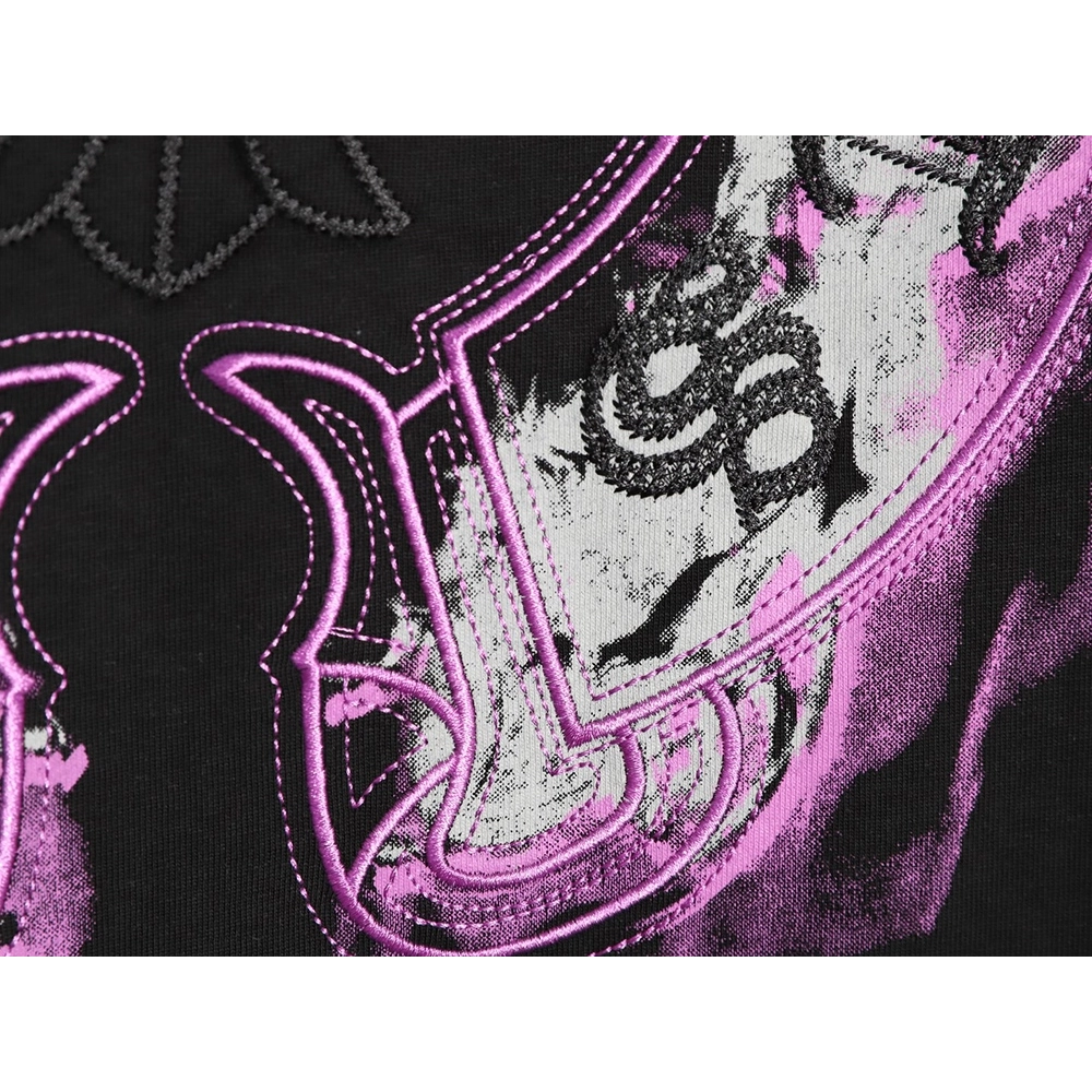 Chrome Hearts Purple Horseshoe Short Sleeve T-Shirt,Chrome Hearts