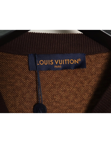 Louis Vuitton Pharrell diamond logo checkerboard knit short-sleeve,Louis Vuitton