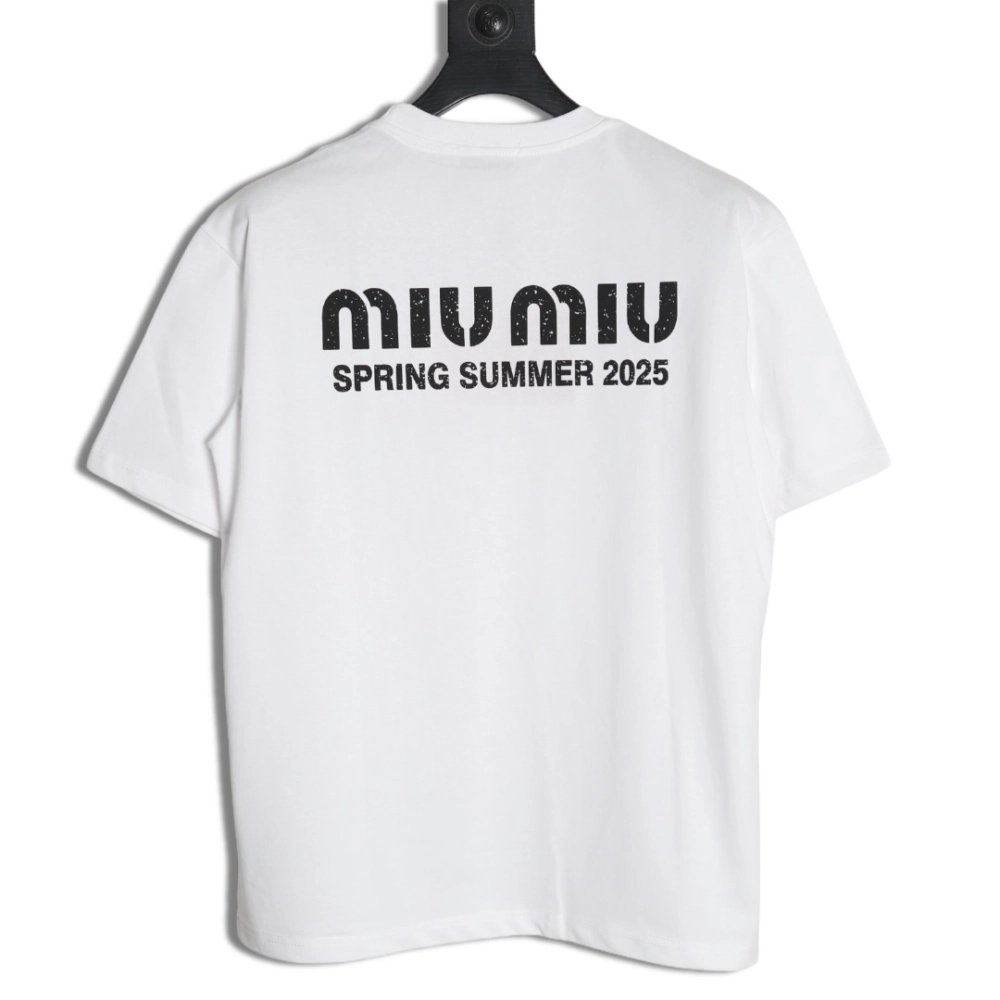 Miu Miu letter logo short sleeve T-shirt,Miu Miu