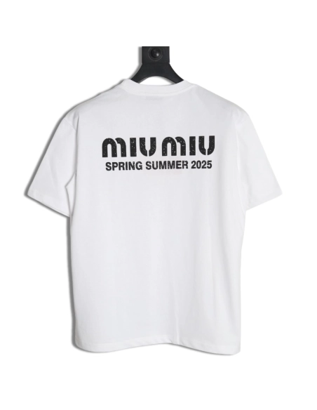 Miu Miu letter logo short sleeve T-shirt,Miu Miu