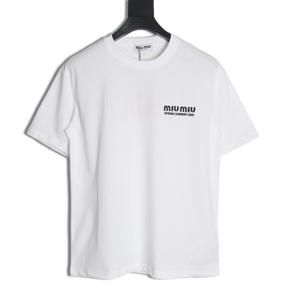 Miu Miu letter logo short sleeve T-shirt,Miu Miu