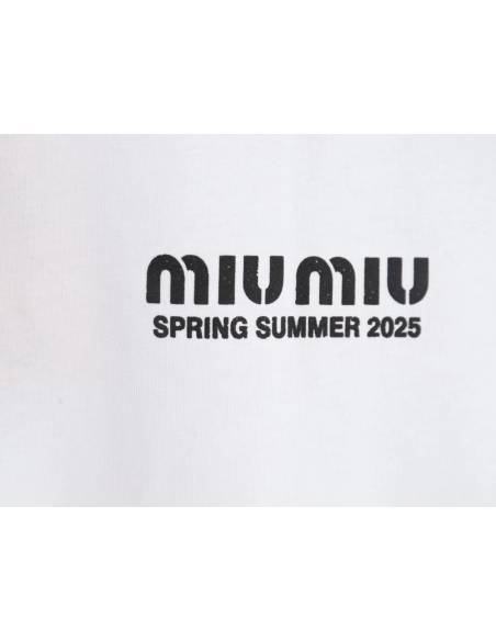 Miu Miu letter logo short sleeve T-shirt,Miu Miu
