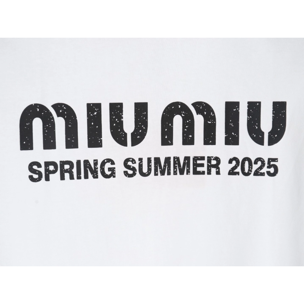 Miu Miu letter logo short sleeve T-shirt,Miu Miu