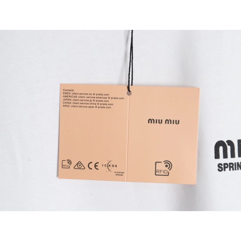 Miu Miu letter logo short sleeve T-shirt,Miu Miu