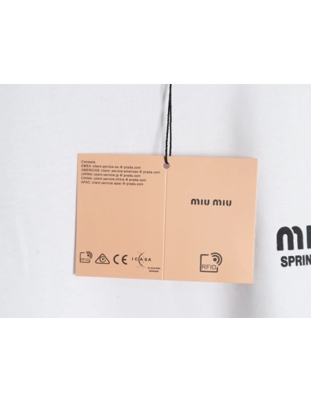 Miu Miu letter logo short sleeve T-shirt,Miu Miu