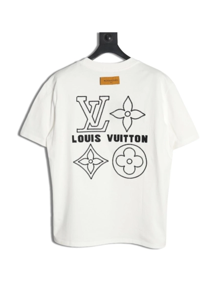 Louis Vuitton embroidered monogram logo short sleeves,Louis Vuitton
