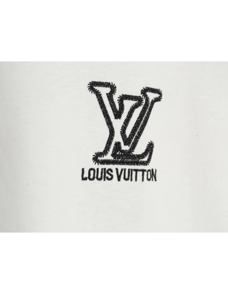 Louis Vuitton embroidered monogram logo short sleeves,Louis Vuitton
