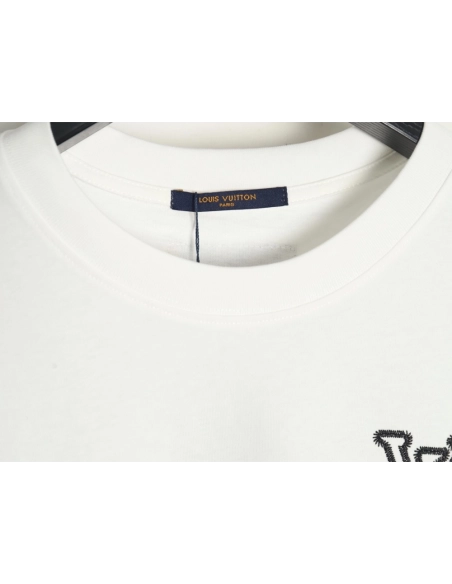 Louis Vuitton embroidered monogram logo short sleeves,Louis Vuitton
