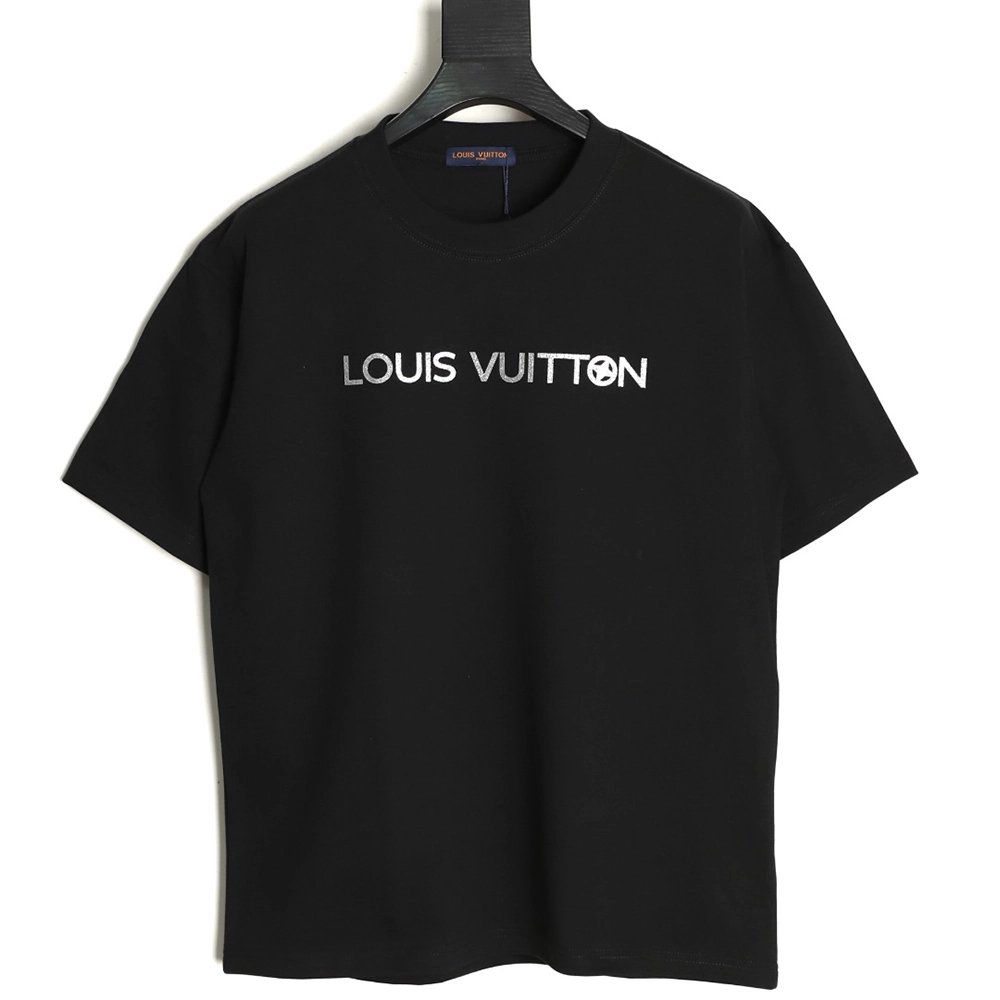 Louis Vuitton silver lettering short-sleeved T-shirt,Louis Vuitton