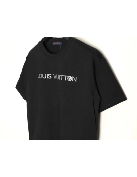 Louis Vuitton silver lettering short-sleeved T-shirt,Louis Vuitton