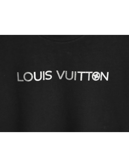 Louis Vuitton silver lettering short-sleeved T-shirt,Louis Vuitton