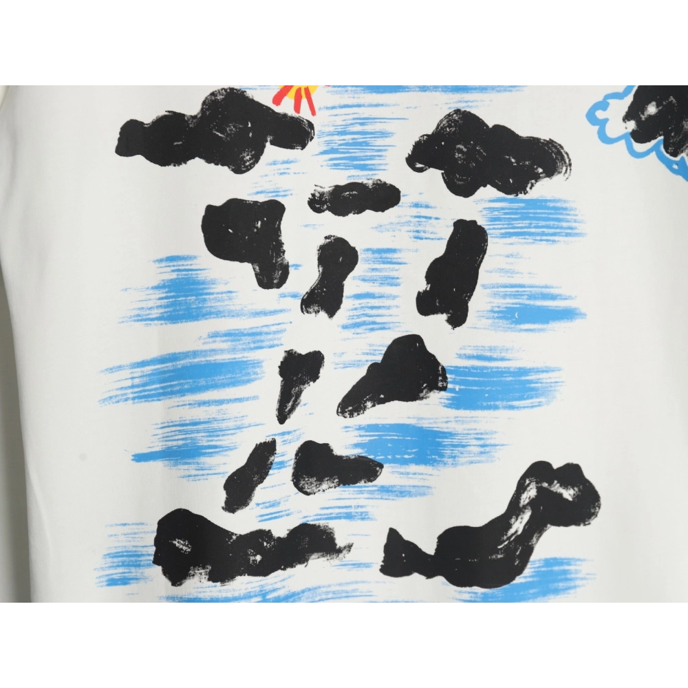 Louis Vuitton Back Painted Cloud Graffiti Short Sleeve T-shirt,Louis Vuitton